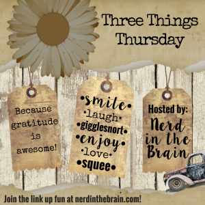 Three Things Thursday Badge | Nerd in the Brain